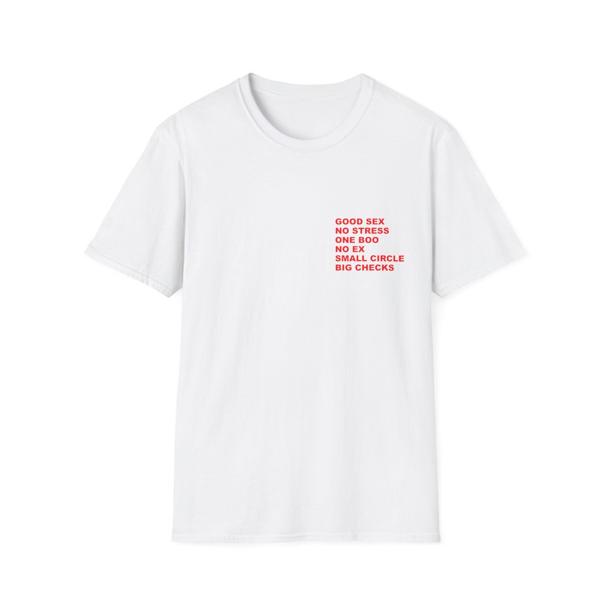 Good Sex, No Stress, One Boo, No Ex, Small Circle, Big Checks Tee